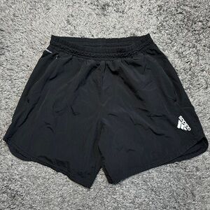 Adidas Aeroready Shorts Mens Large Black Elastic Waist Zip Pockets Logo